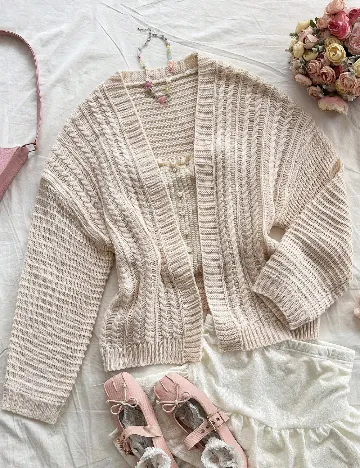 Cardigan SHEIN CURVE, crem Crem