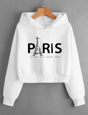 Hanorac SHEIN, alb Alb