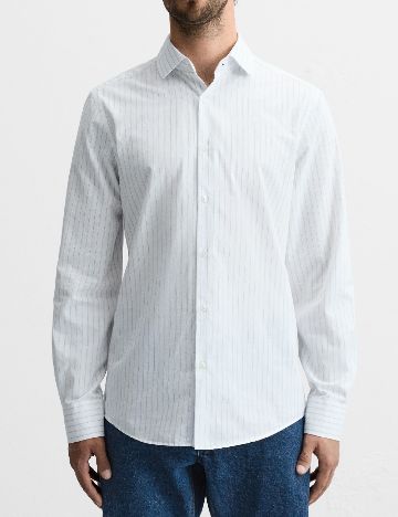 Camasa Zara, alb/albastru