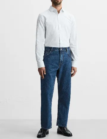 Camasa Zara, alb/albastru Alb