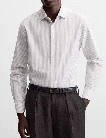 Camasa Zara, alb/gri