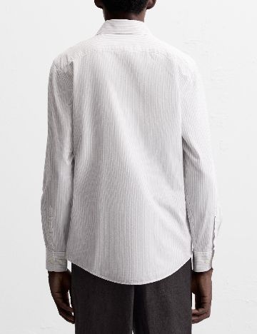 Camasa Zara, alb/gri