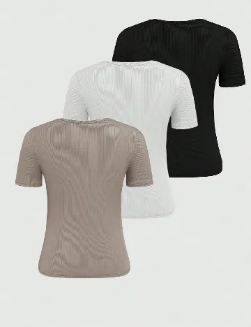 Set Tricouri 3 bucati SHEIN, mix culori