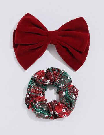 Set fundita si elastic de par SHEIN, rosu