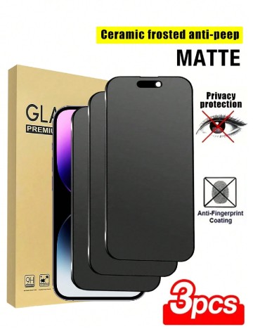 Set folie sticla iPhone 14 Pro Max 3 bucati SHEIN, negru