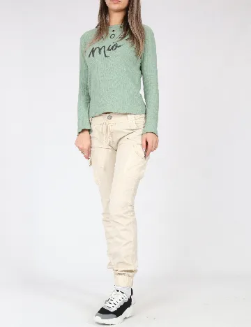 Pantaloni Bershka, bej Crem