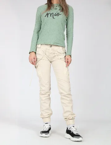 Pantaloni Bershka, bej Crem