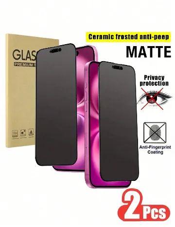 Set folie sticla iPhone 15 2 bucati SHEIN, negru Negru