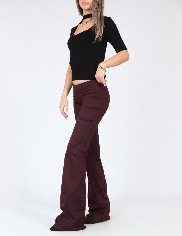 Pantaloni Bershka, pruna