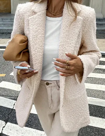 Jacheta SHEIN, ecru Alb