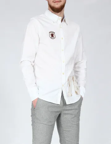 Camasa Bershka, alb Alb