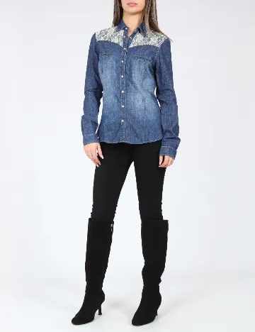 Camasa Bershka, albastru Albastru