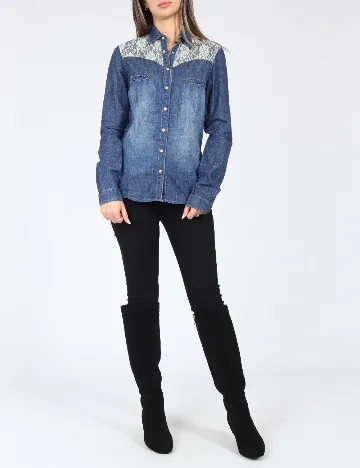 Camasa Bershka, albastru Albastru