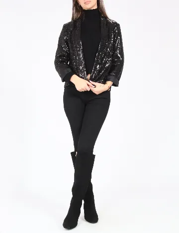 Blazer Bershka, negru Negru