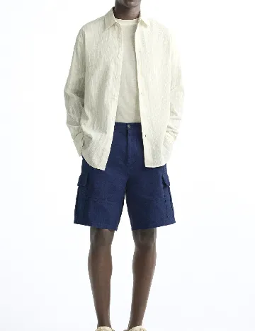 Camasa Zara, ecru Alb