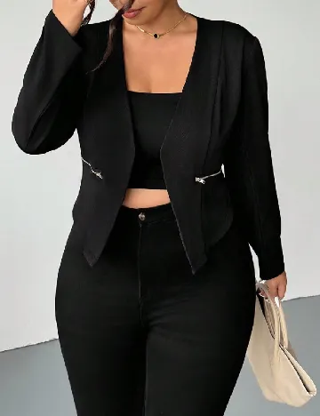Blazer SHEIN CURVE, negru Negru