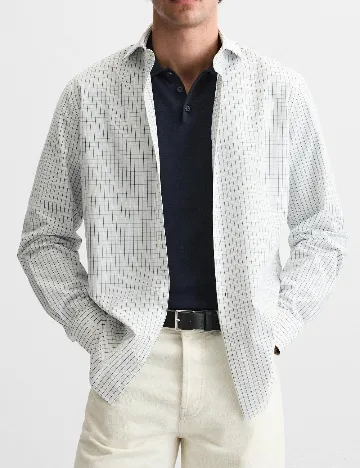 Camasa Zara, alb/albastru Alb