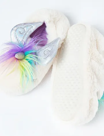 Papuci de Casa Cool Club, alb Alb