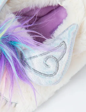 Papuci de Casa Cool Club, alb Alb