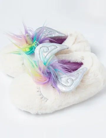 Papuci de Casa Cool Club, alb Alb