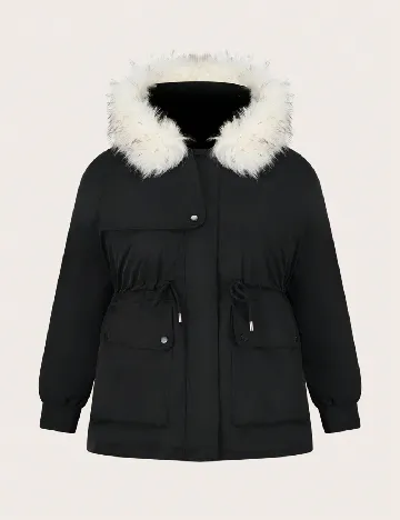 Geaca SHEIN CURVE, negru Negru