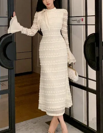 Rochie lunga SHEIN, crem Crem