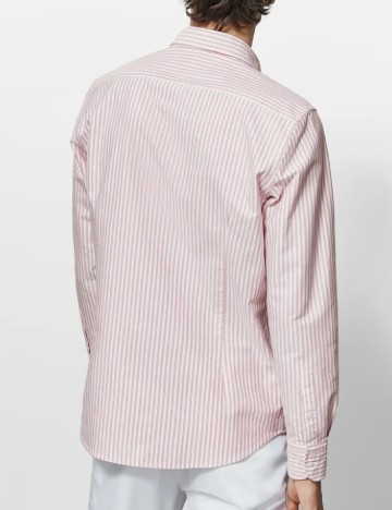 Camasa Massimo Dutti, roz/alb