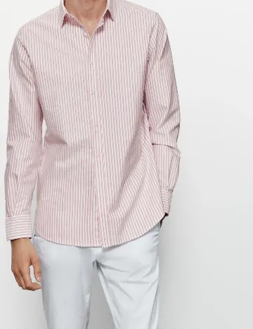 Camasa Massimo Dutti, roz/alb Roz