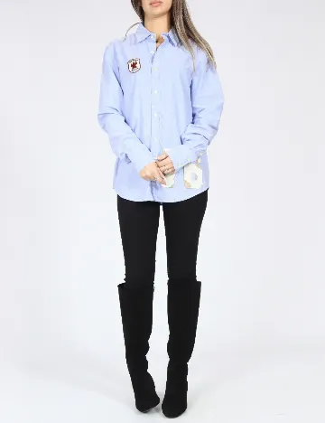 Camasa Bershka, albastru Albastru