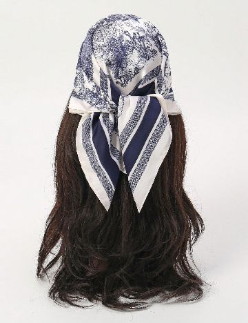 Bandana SHEIN, alb/albastru