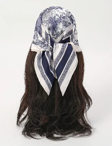 Bandana SHEIN, alb/albastru Albastru