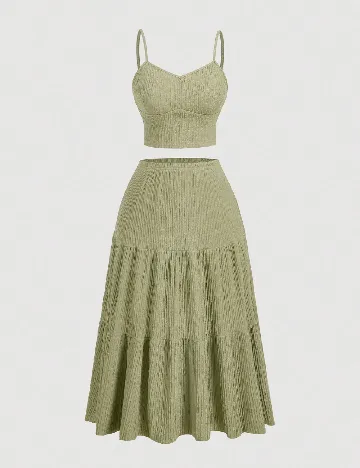 Compleu SHEIN CURVE, verde Verde