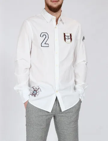 Camasa Bershka, alb Alb