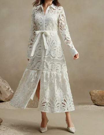 Rochie medie SHEIN, ecru Alb