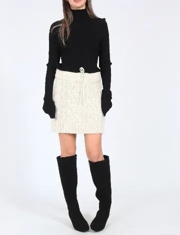 Fusta Zara, ecru Alb