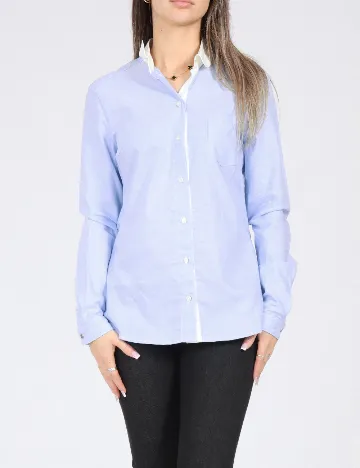 Camasa Bershka, albastru Albastru