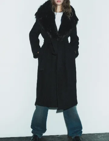 Palton oversize Zara, negru Negru