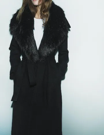 Palton oversize Zara, negru Negru