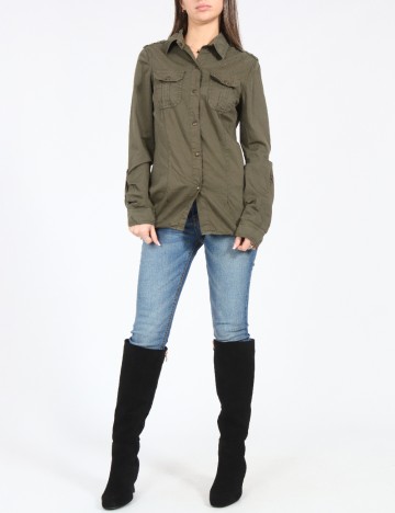 Camasa Bershka, verde