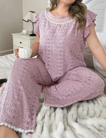 Pijama SHEIN CURVE, mov Mov