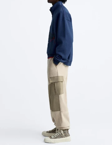 Pantaloni Zara, bej Crem