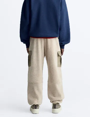 Pantaloni Zara, bej Crem