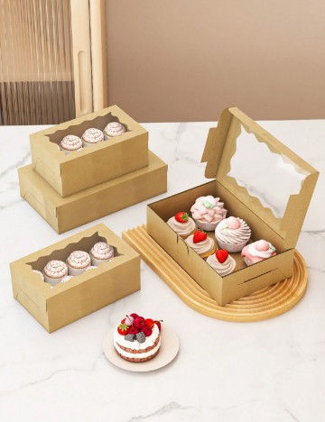 Set cutii pentru prajituri SHEIN, maro