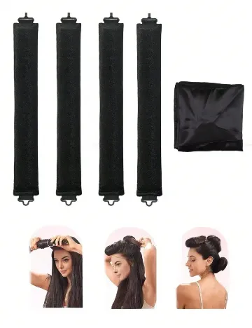 Set de ondulatoare fără caldura 4 bucati SHEIN, negru Negru