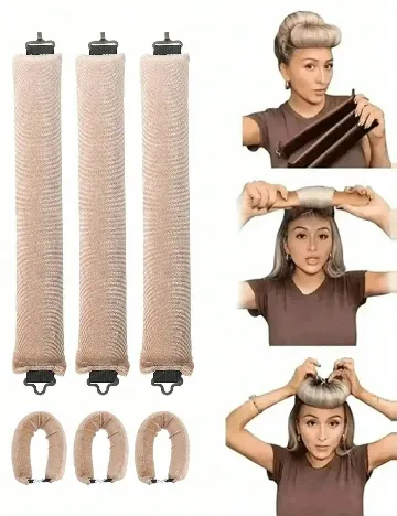 Set de ondulatoare fără caldura 3 bucati SHEIN, crem Crem