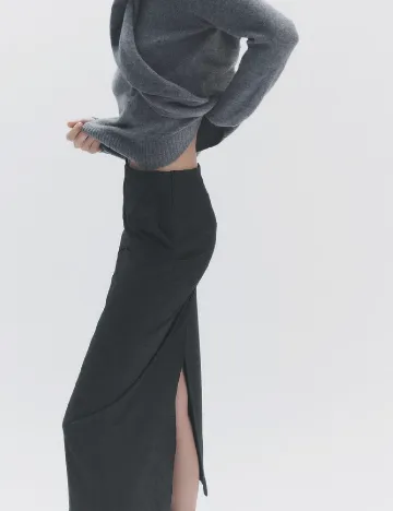 Fusta Zara, gri inchis Gri