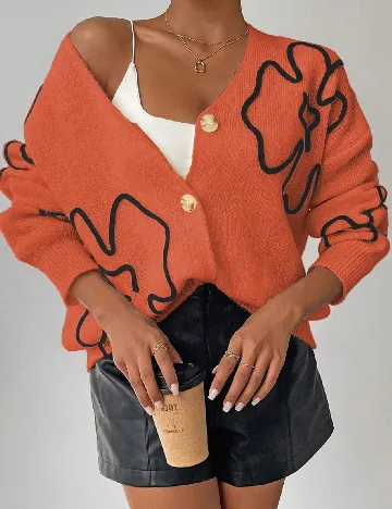 Cardigan SHEIN, portocaliu Portocaliu