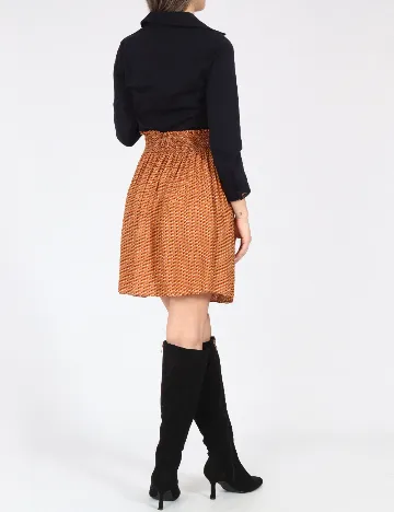 Rochie scurta Zara, bleumarin/portocaliu Albastru