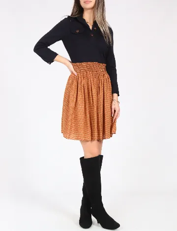 Rochie scurta Zara, bleumarin/portocaliu Albastru