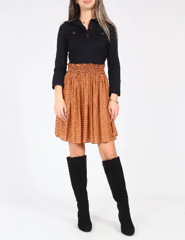 Rochie scurta Zara, bleumarin/portocaliu Albastru